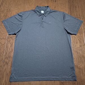 Callaway Short Sleeve Golf Polo Opti-Dri Mens  XLT Tall Gray Striped